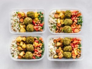 marmitas de uma dieta saudável